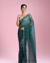 Sea Green Chinon Party Wear Saree